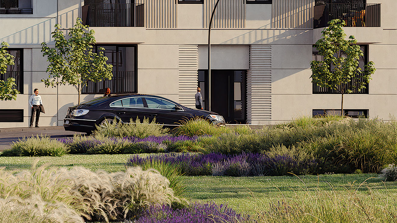 Detailansicht des Hauseinganges des Gebäudes THE AMBIENCE Reichsstraße 55