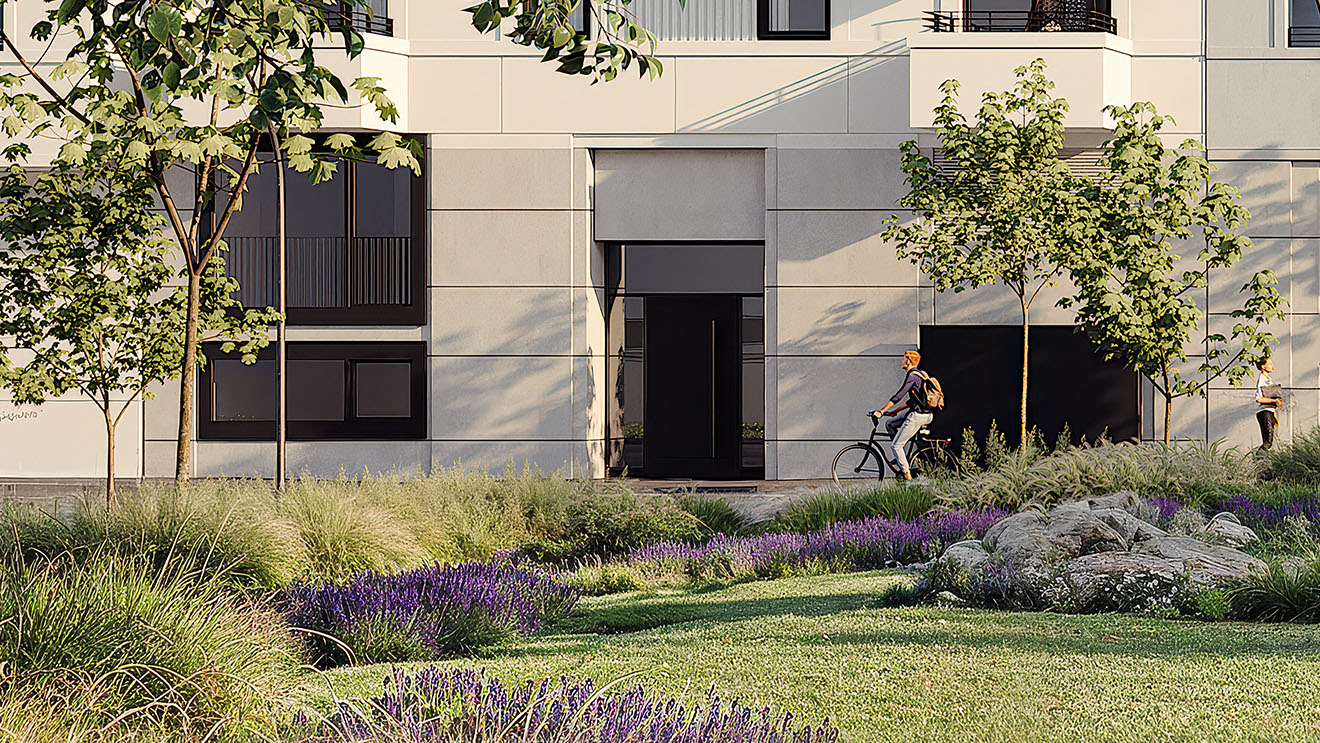 Detailansicht des Hauseinganges des Gebäudes THE AMBIENCE Reichsstraße 57